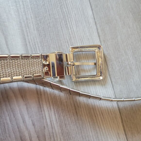 Vintage Silver Metal Belt With Buckle 40" - Picture 3 of 5